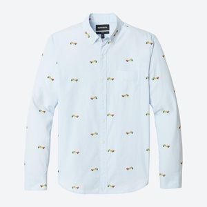 Bonobos Racecar print Medium Button Long Sleeve Light Blue Shirt
